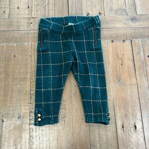 Janie and jack green plaid leggings